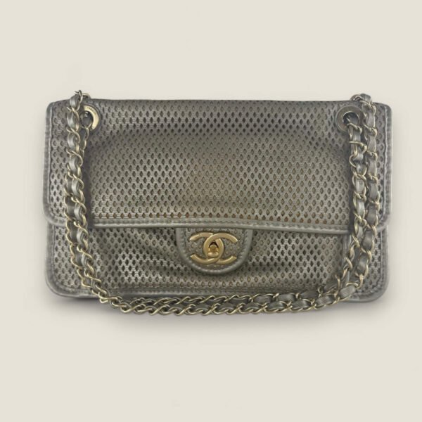 Chanel up in the air flapbag silver leather