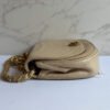 Chanel vintage half moon flap beige lamsleer