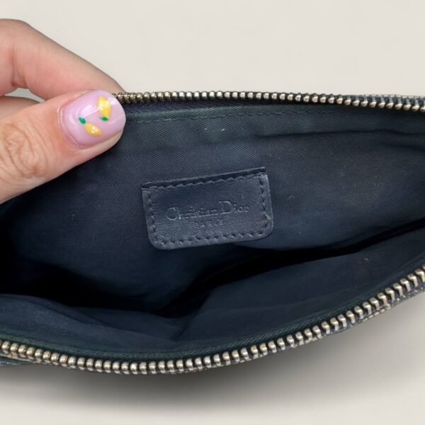 Dior Navy Monogram Saddle Pouch