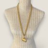 Long vintage necklace Chanel mini bag 24k goldplated