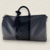 Louis Vuitton Keepall 50 achterkant met zwart vachetta leer
