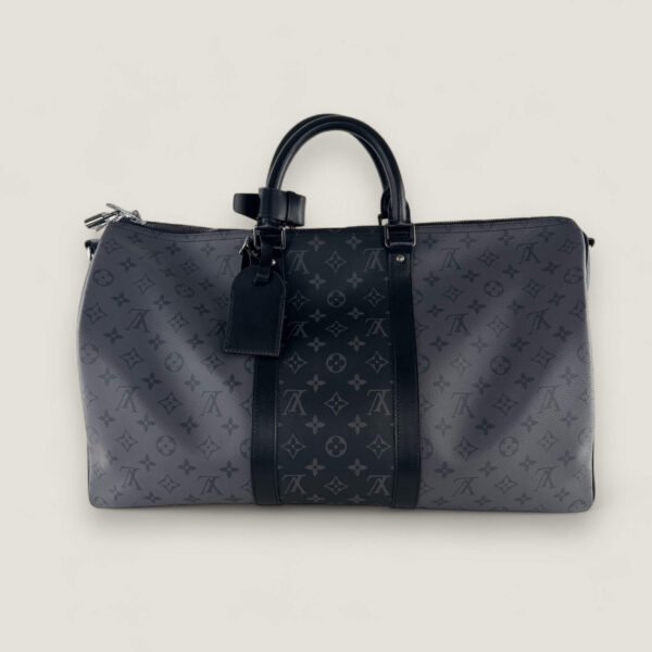 Louis Vuitton Keepall Bandoulière 50 voorkant in grijs monogram canvas