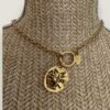 Pre-owned Chanel necklace cutout pendant 24k goldplated