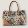 Tweedehands Gucci horsebit flora handtas