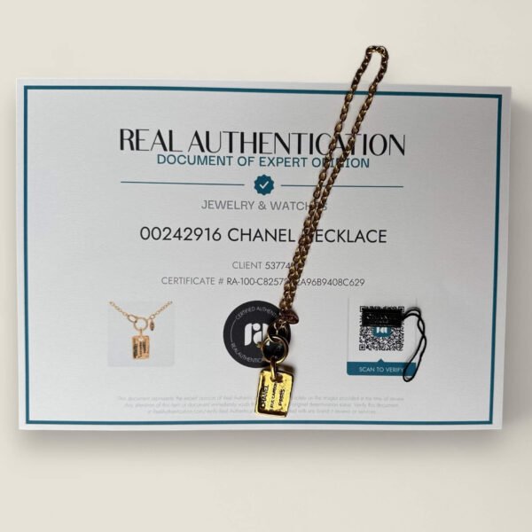 authentieke Chanel ketting Real Authentication certificaat