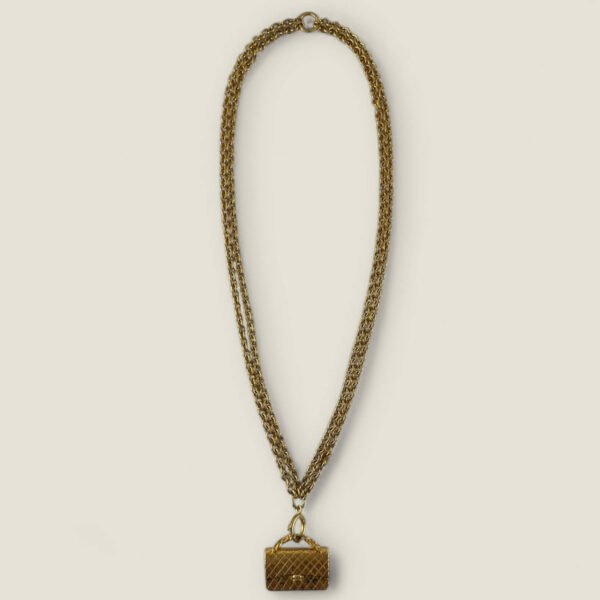 vintage Chanel ketting 24k verguld tasje