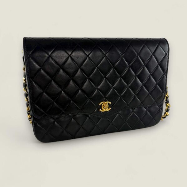 Chanel vintage matelasse single flap 24k goud hardware Chanel vintage matelasse single flap 24k goud hardware