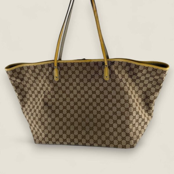 Gucci gg supreme monogram pug dog tote achterkant Gucci gg supreme monogram pug dog tote achterkant