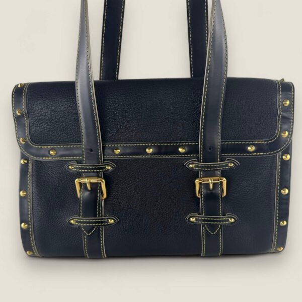 Louis Vuitton L’Epanoui GM zwart achterkant van de tas Louis Vuitton L’Epanoui GM zwart achterkant van de tas