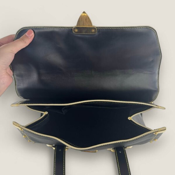 Louis Vuitton tas vintage logo detail op leer Louis Vuitton tas vintage logo detail op leer