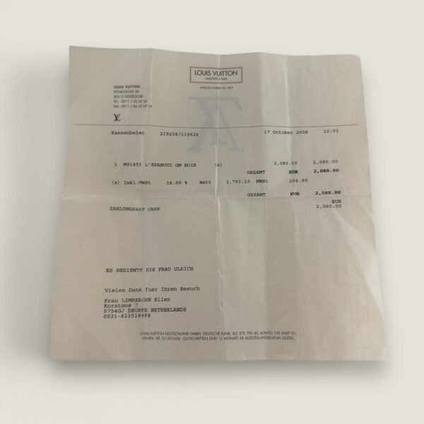 originele factuur tweedehands Louis Vuitton tas originele factuur tweedehands Louis Vuitton tas