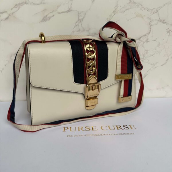 Gucci small Sylvie schoudertas kalfsleer authentiek pre-owned