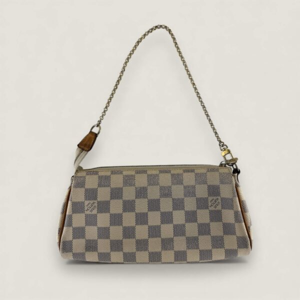 Achterkant Louis Vuitton Eva Damier Azur canvas