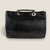 Achterkant metallic tweed Christian Dior tote zwart blauw