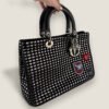 CHRISTIAN DIOR Metallic Tweed Small Diorissimo Black Silver