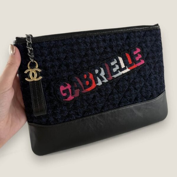 Chanel Gabrielle clutch donkerblauw zwart
