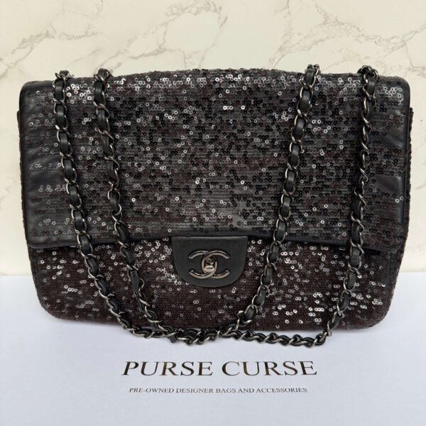 Chanel jumbo sequined moonlight on water flap Chanel jumbo sequined moonlight on water flap
