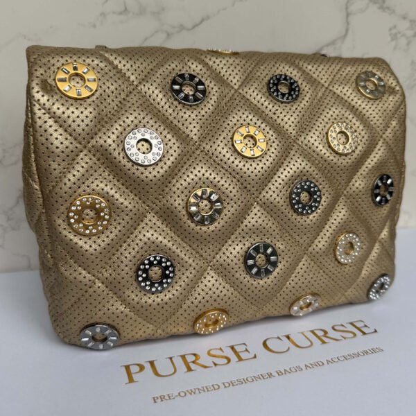 Chanel medals flap gold silver