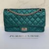 Chanel reissue metallic blauw zilveren hardware
