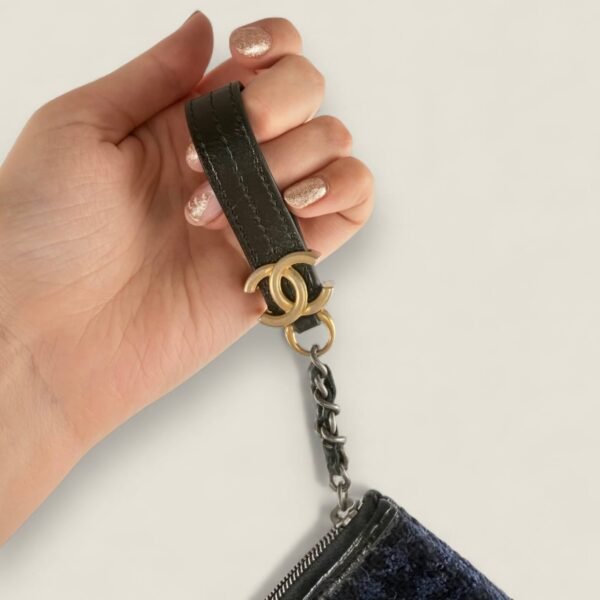 Chanel tweed clutch detail shot