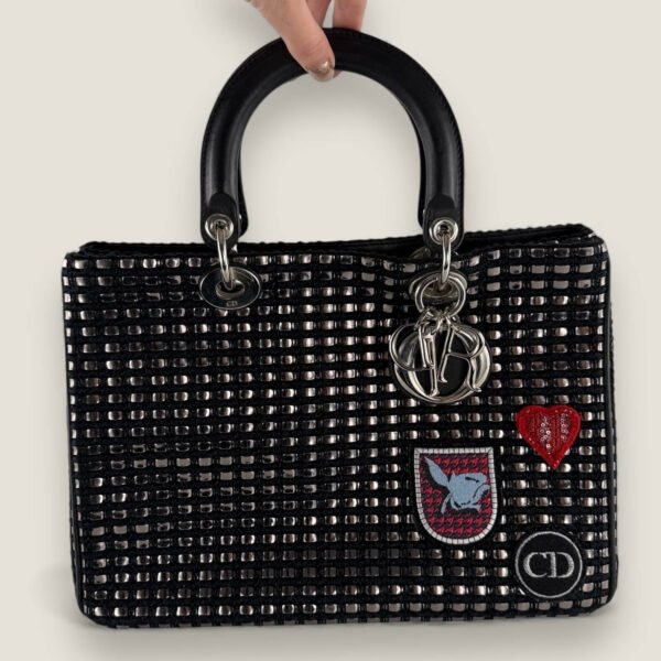 Christian Dior Metallic Tweed Diorissimo Tote