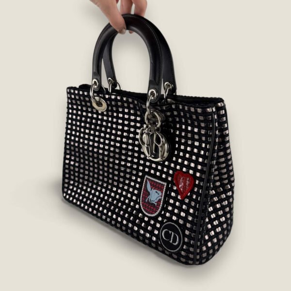 DIOR DIORISSIMO TWEED BAG Black Silvery