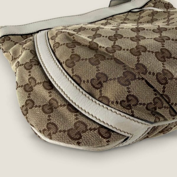 Gucci Abbey D Ring canvas en wit leer