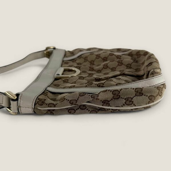 Gucci Abbey messenger wit leer details