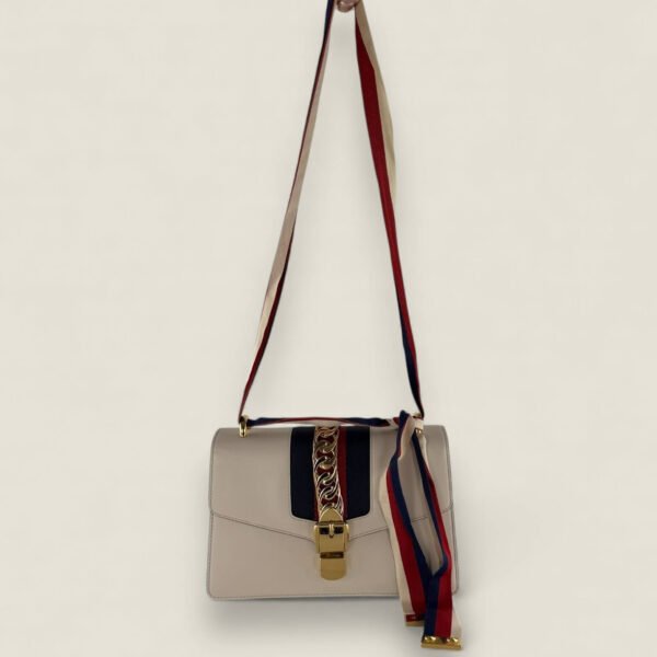 Gucci Sylvie white leather bag