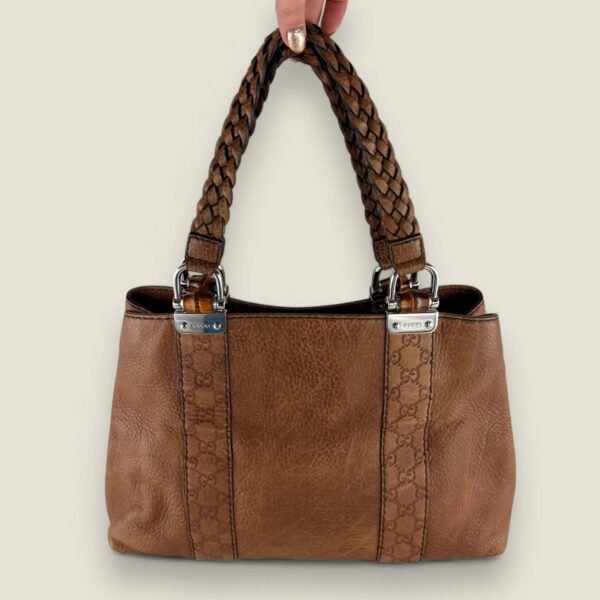 Gucci bamboo libeccio vintage handtas totaalbeeld