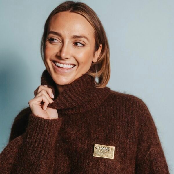 Authentic Chanel name tag brooch