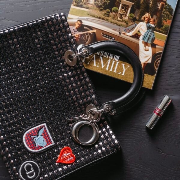 Dior medium metallic tweed patch Diorissimo satchel