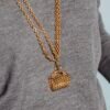 Authentic vintage Chanel necklace classic flap bag 24k gold-plated