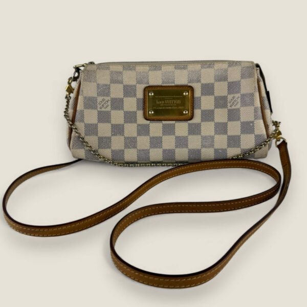 Louis Vuitton eva damier azur blauw wit canvas