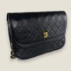 Vintage Chanel Double Flap Half Moon tas zwart
