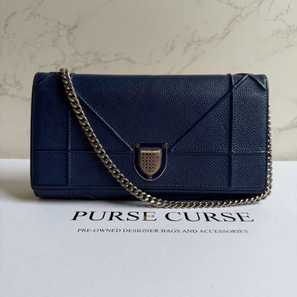 Dior Diorama Croisiere WOC blauw leer front view