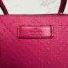 Gucci Diamanté Bright Leather Satchel roze logo detail