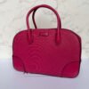 Gucci Diamanté Bright Leather Satchel roze schuin vooraanzicht