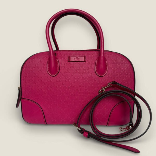 Gucci Diamanté leather satchel roze