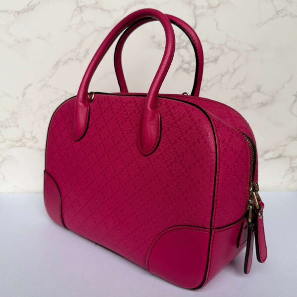 Gucci Diamanté tas roze achterzijde detail