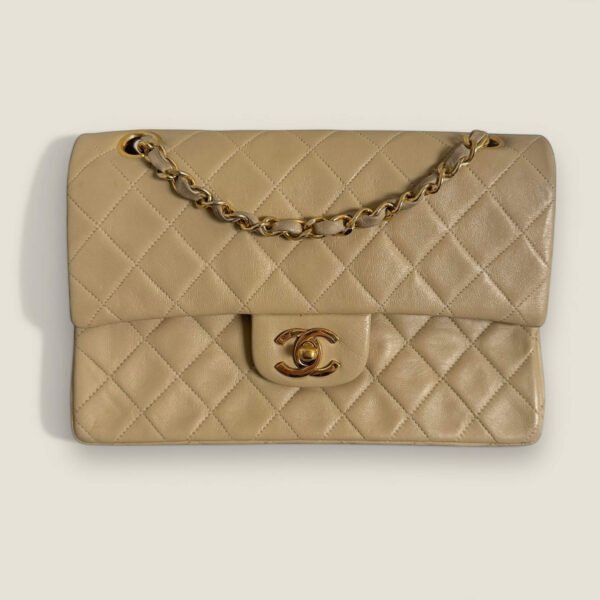 Chanel small classic flap bag beige vintage Chanel small classic flap bag beige vintage