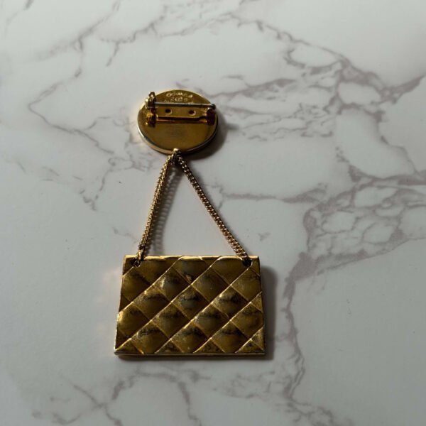Authentieke Chanel broche handtas 24k verguld