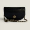 Chanel vintage half moon flap zwart