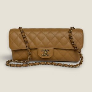 Chanel East West flap beige caviar 24k goldplated hardware