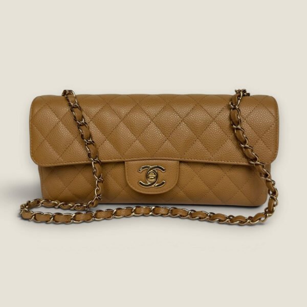 Chanel East West flap beige caviar 24k goldplated hardware Chanel East West flap beige caviar 24k goldplated hardware