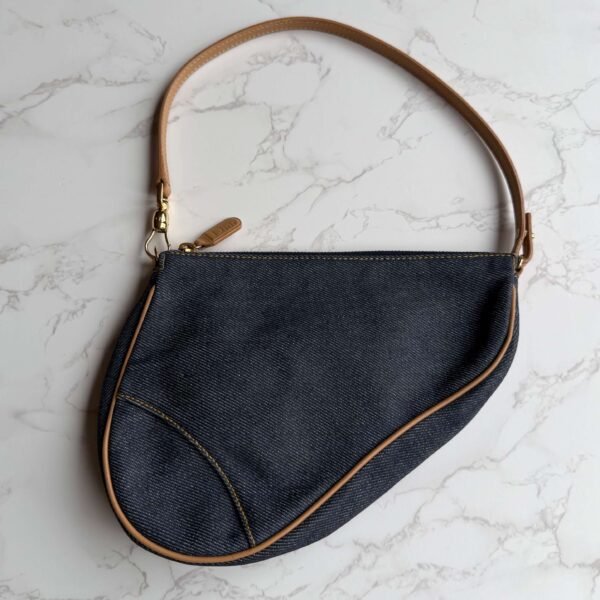 Christian Dior denim saddle pochette - pre-owned Christian Dior denim saddle pochette - pre-owned