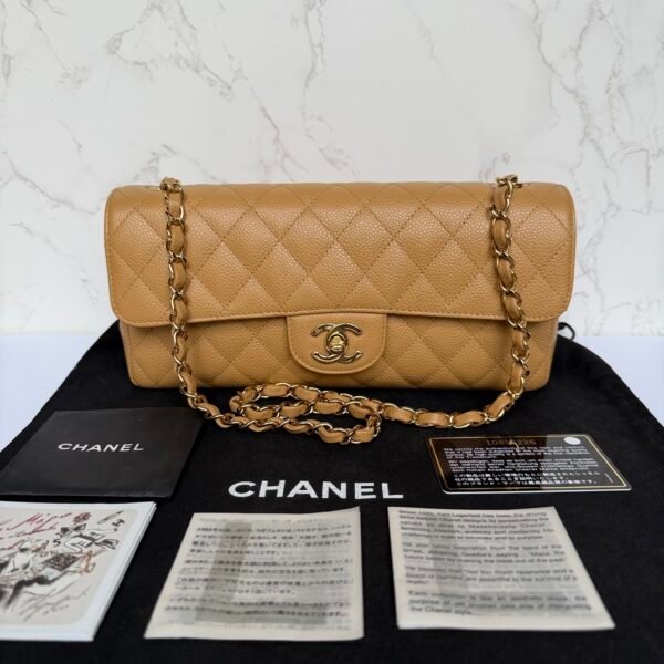 Full set Chanel East West flap beige caviar Full set Chanel East West flap beige caviar