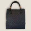 Gucci GG supreme canvas bamboo tote zwart