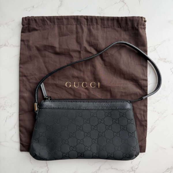 Gucci mini schoudertas zwart GG supreme - pre-owned Gucci mini schoudertas zwart GG supreme - pre-owned