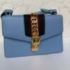 Gucci small Sylvie lichtblauw leer